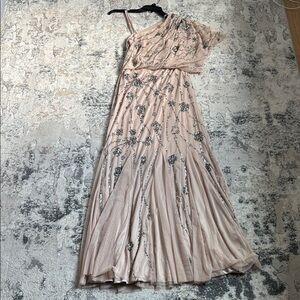 Adrianna Papell One-Shoulder Pink Evening Dress